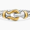 Petite Buckle Ring Sterling Silver with 18K Yellow Gold, 2mm - 6