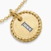 Initial Charm Necklace 18K Yellow Gold with Diamond I