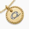 Initial Charm Necklace 18K Yellow Gold with Diamond Q