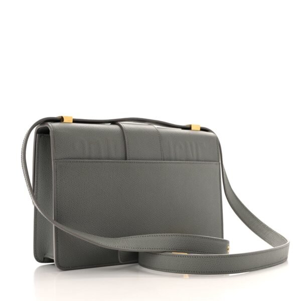Grained Calfskin 30 Montaigne Flap Bag Grey