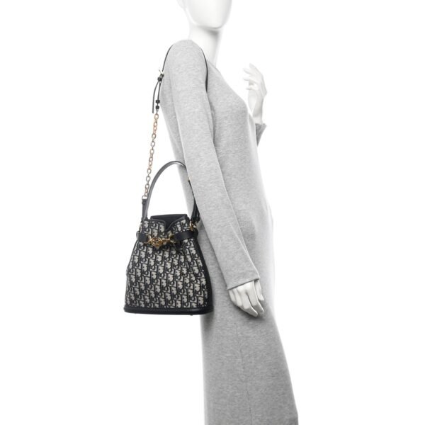 Oblique Calfskin Medium C'est Dior Bucket Bag Blue