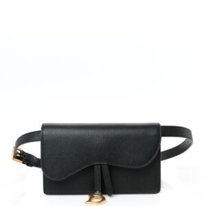 05e405d5024d54227a7cb66c5d7a89f2.jpg Grained Calfskin Saddle Belt Bag Black