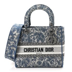 Canvas Embroidered Brocart Medium Lady D-Lite  Blue