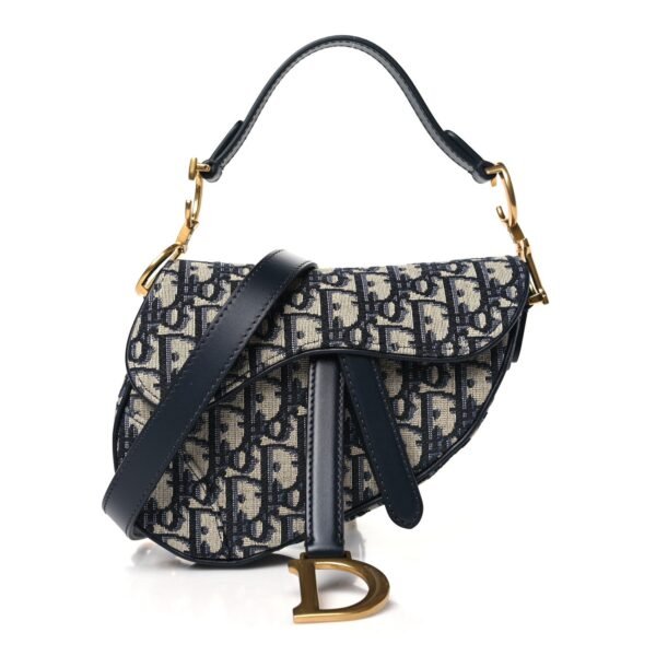 Oblique Mini Saddle Bag With Strap Blue