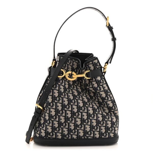 Oblique Calfskin Medium C'est Dior Bucket Bag Blue