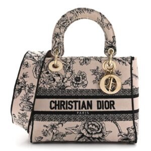 Canvas Embroidered Jardin Botanique Medium Lady D-Lite Light Pink Black