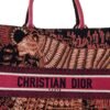 Canvas Embroidered Large Dior Animals Tiger Book Tote Deep Blue Fuchsia