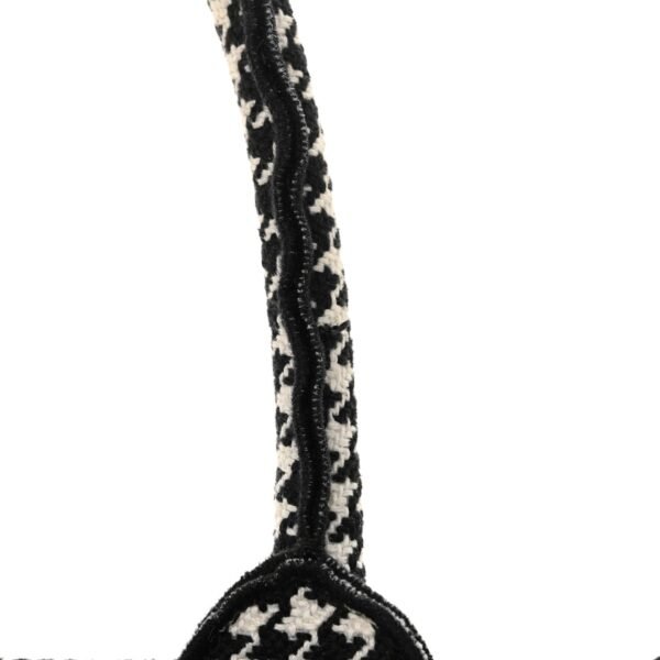 0b3408132b9f114d5410509d248878dd.jpg Canvas Houndstooth Embroidered Large Book Tote Black White