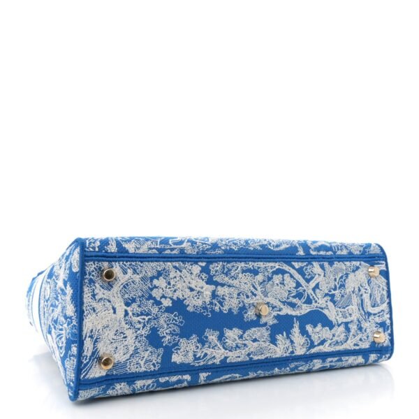 Toile de Jouy Embroidered Large Lady D-Lite Fluorescent Blue