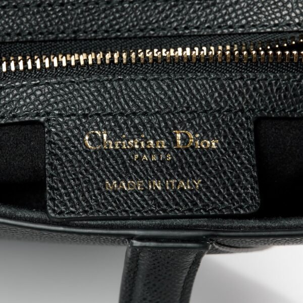 Grained Calfskin Saddle Bag With Strap Black