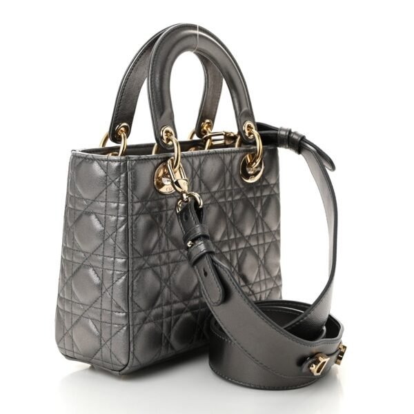 101b27d5760a935904743ba34554b338.jpg Lambskin Cannage Small My ABCDior Lady Dior Metallic Grey