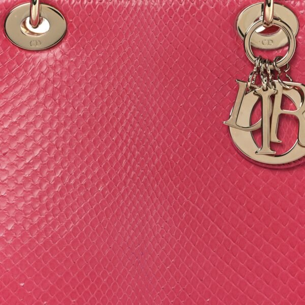 Snakeskin Large Lady Dior Pink