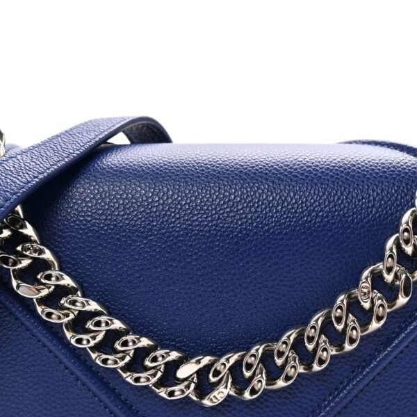 Grained Calfskin Medium Diorama Flap Bag Blue