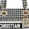 13253a024e18a669a3ed064241268545.jpg Canvas Houndstooth Embroidered Mini Lady D-Lite Black White