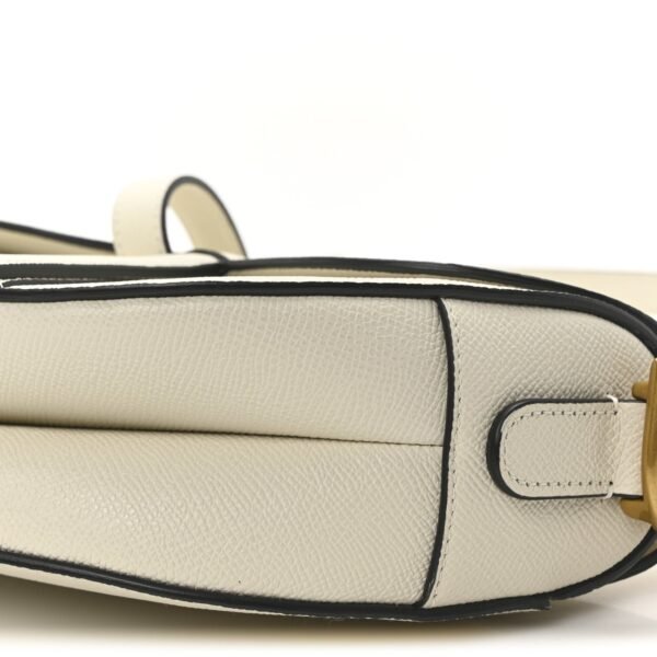 Grained Calfskin Saddle Bag With Strap Latte
