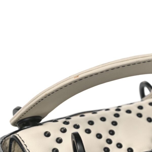 Ultra Matte Calfskin Studded Mini Supple Lady Dior White Black