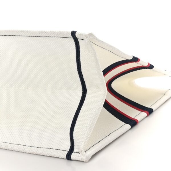 Canvas Embroidered Large Dioralps Book Tote White