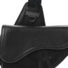 Nylon Grained Calfskin Saddle Bag Black Multicolor