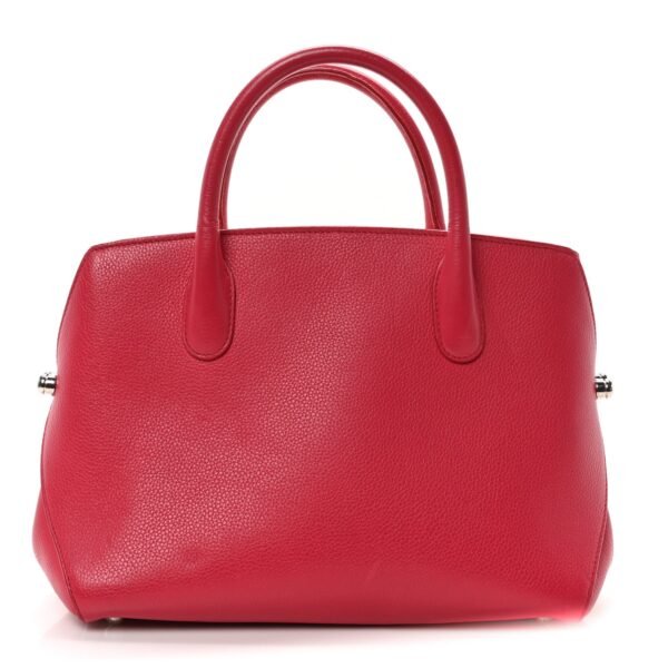 Grained Calfskin Bar Tote Coquelicot