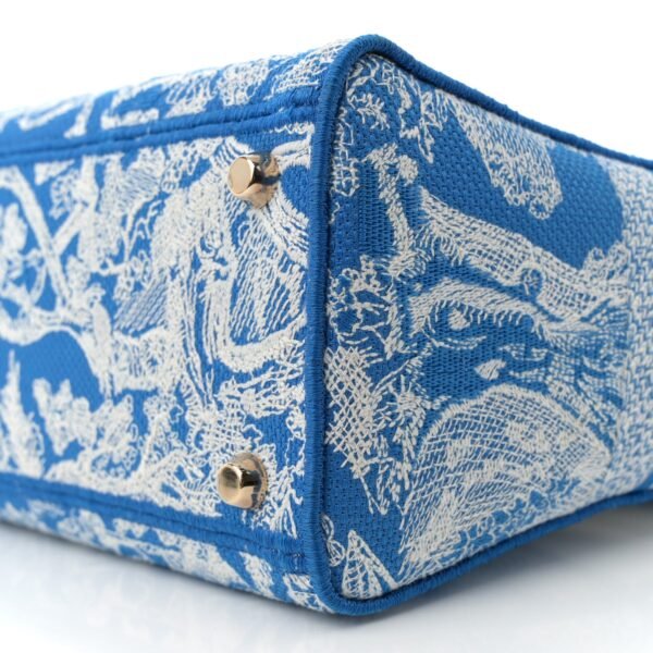 Toile de Jouy Embroidered Large Lady D-Lite Fluorescent Blue