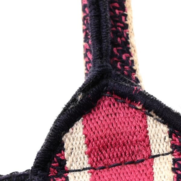 Canvas Embroidered Large Dior Animals Tiger Book Tote Deep Blue Fuchsia