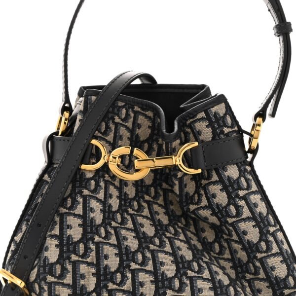 Oblique Calfskin Medium C'est Dior Bucket Bag Blue