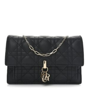 20c81a75432c9c14e7ed66a42571c77d.jpg Lambskin Cannage Miss Dior Chain Pouch Black