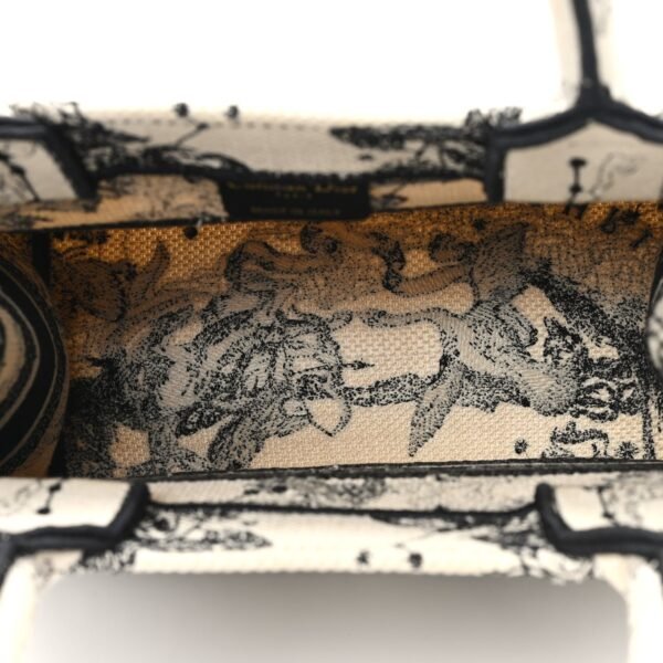 Canvas Embroidered Small Zodiac Toile De Jouy Book Tote Latte