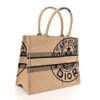 2725bb27a0b7172dd6e014114b80aa7e.jpg Canvas Jute Embroidered Medium Book Tote Black Beige