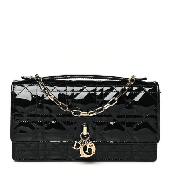 Patent Cannage Mini My Dior Bag Black