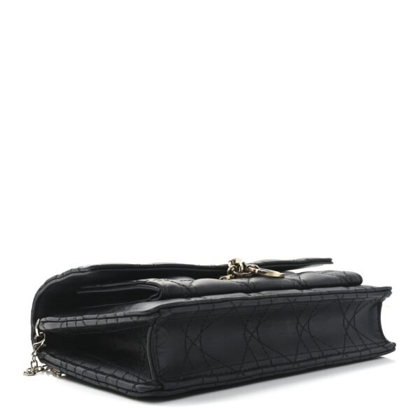 Lambskin Cannage Miss Dior Chain Pouch Black