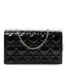 Patent Cannage Lady Dior Chain Wallet Black