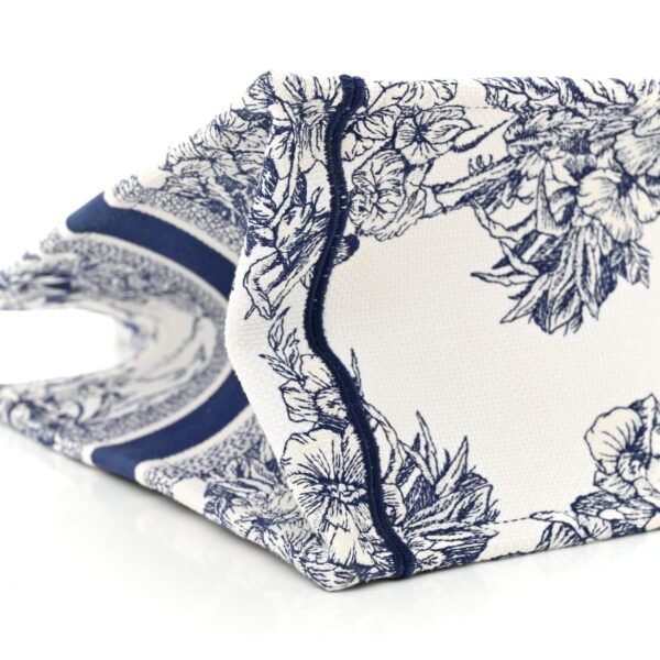 Canvas Embroidered Medium Reve d'Infini Book Tote Blue