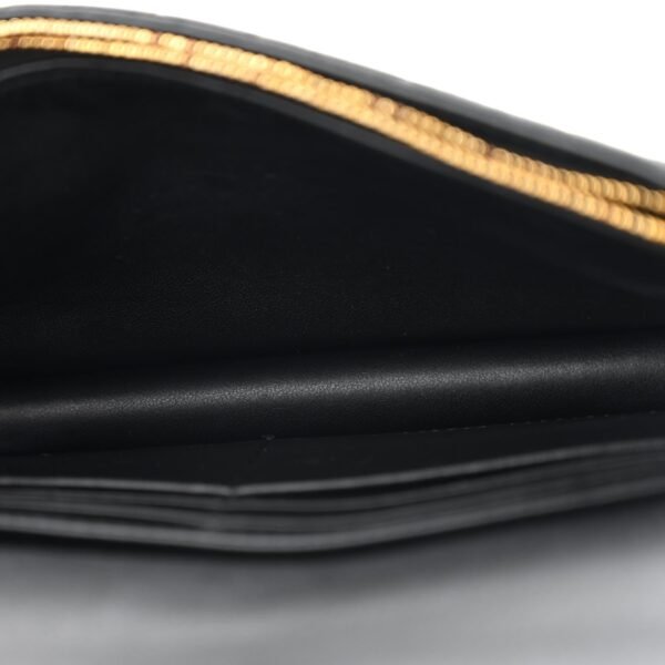 Supple Calfskin Caro Pouch with Chain Black