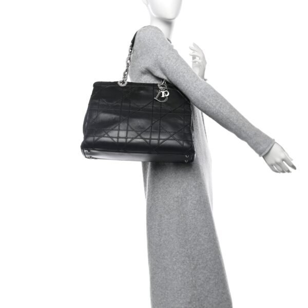 Lambskin Macrocannage Granville Tote Black