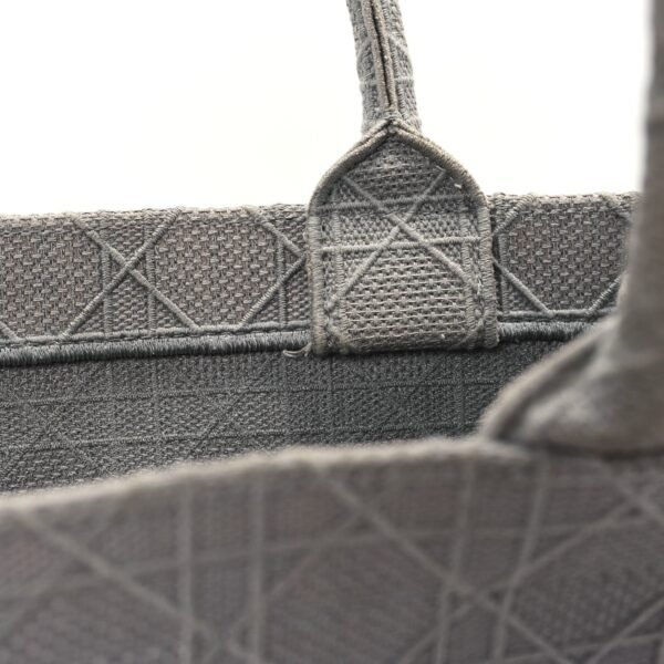 Canvas Embroidered Cannage Medium Book Tote Stone