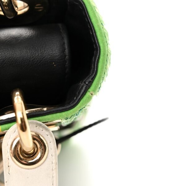 Canvas Sequin Flower Pop Mini Lady Dior Yellow Multicolor