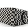 Canvas Embroidered Checkered Book Tote Black White