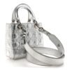 Metallic Grained Calfskin Cannage Small Lucky Badges My Lady Dior Silver