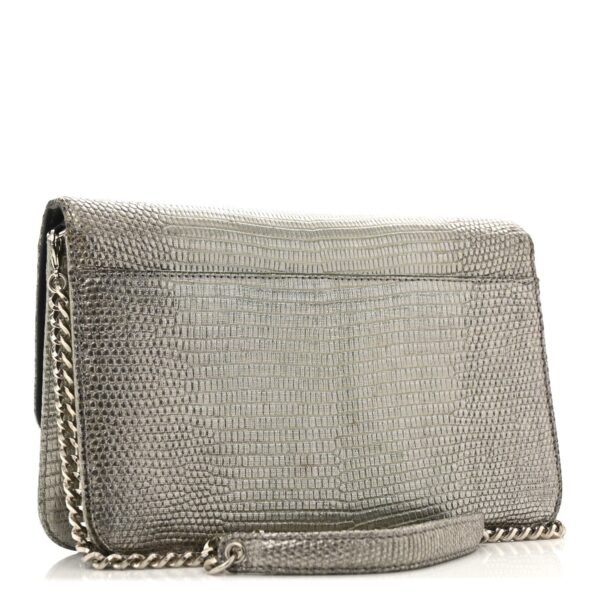 Metallic Lizard Miss Dior Promenade Pouch Gunmetal