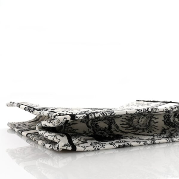 Canvas Embroidered Large Toile De Jouy Soleil Book Tote Black White