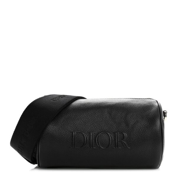 HOMME Grained Calfskin Mens Roller Messenger Black