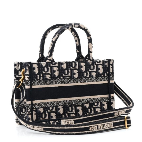 Oblique Mini Book Tote With Strap Blue Multicolor