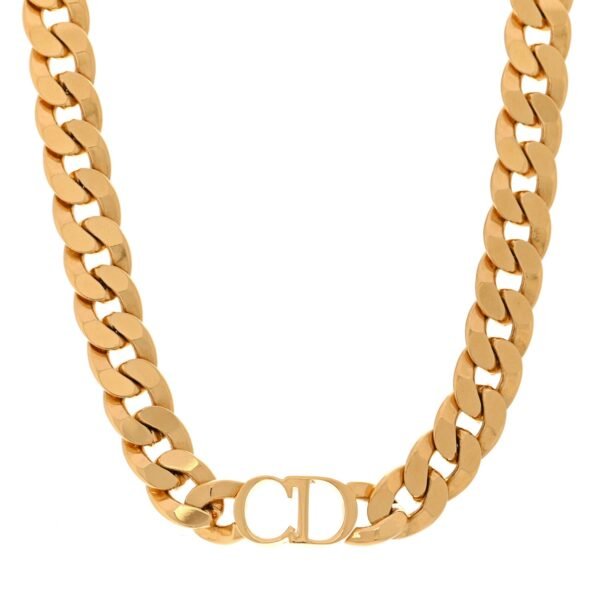 Metal CD Choker Necklace Gold