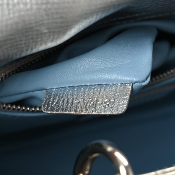 Metallic Grained Calfskin Cannage Small Lucky Badges My Lady Dior Silver