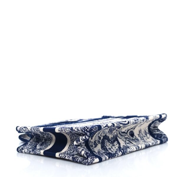 Canvas Embroidered Mini Toile De Jouy Book Tote  Blue