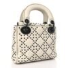 Ultra Matte Calfskin Studded Mini Supple Lady Dior White Black
