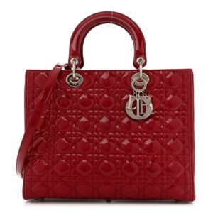 468a98e2ce076cce2e5404061ed181f0.jpg Patent Cannage Large Lady Dior Red