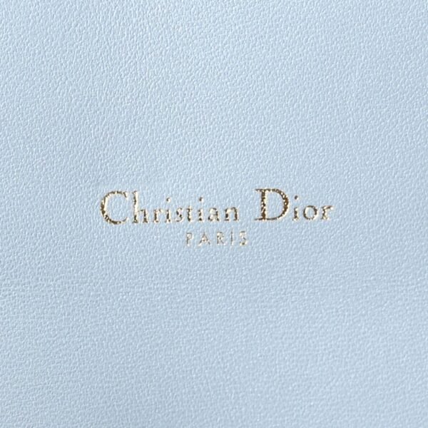 Grained Calfskin Saddle Chain Pouch Cloud Blue