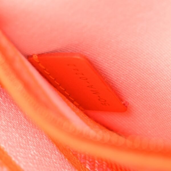 495ae74ffc530a37f235b51a035813eb.jpg Canvas Toile De Jouy Reverse Embroidered Medium Lady D-Lite Fluorescent Orange